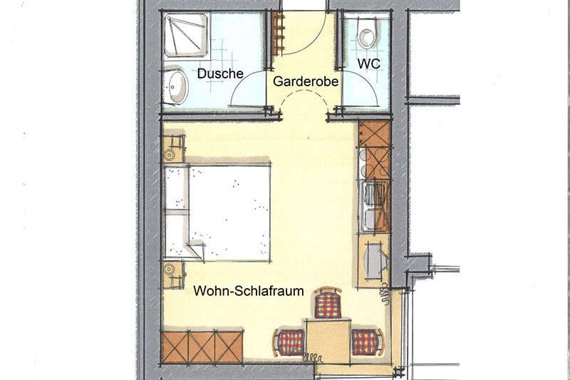 Grundriss der Ferienwohnung 1 im Appart Ischglerblick