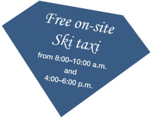 Free in-house ski taxi sign