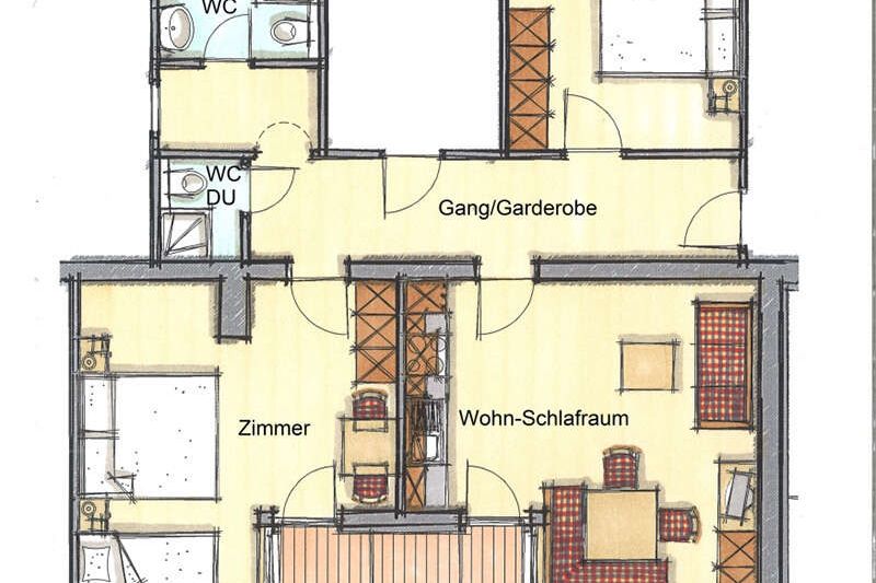 Grundriss der Ferienwohnung 4 im Appart Ischglerblick